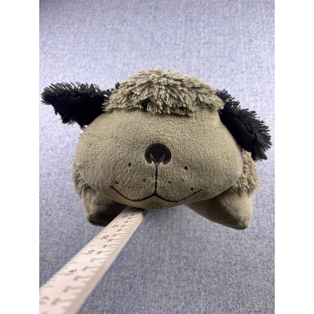 2010 My Pillow Pets Snuggly Puppy Dog Brown Shaggy Plush Stuffed Animal 18"